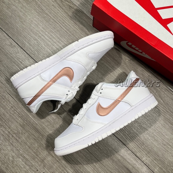 Nike Dunk Low White Rose Gold GS - Picture 8 of 11